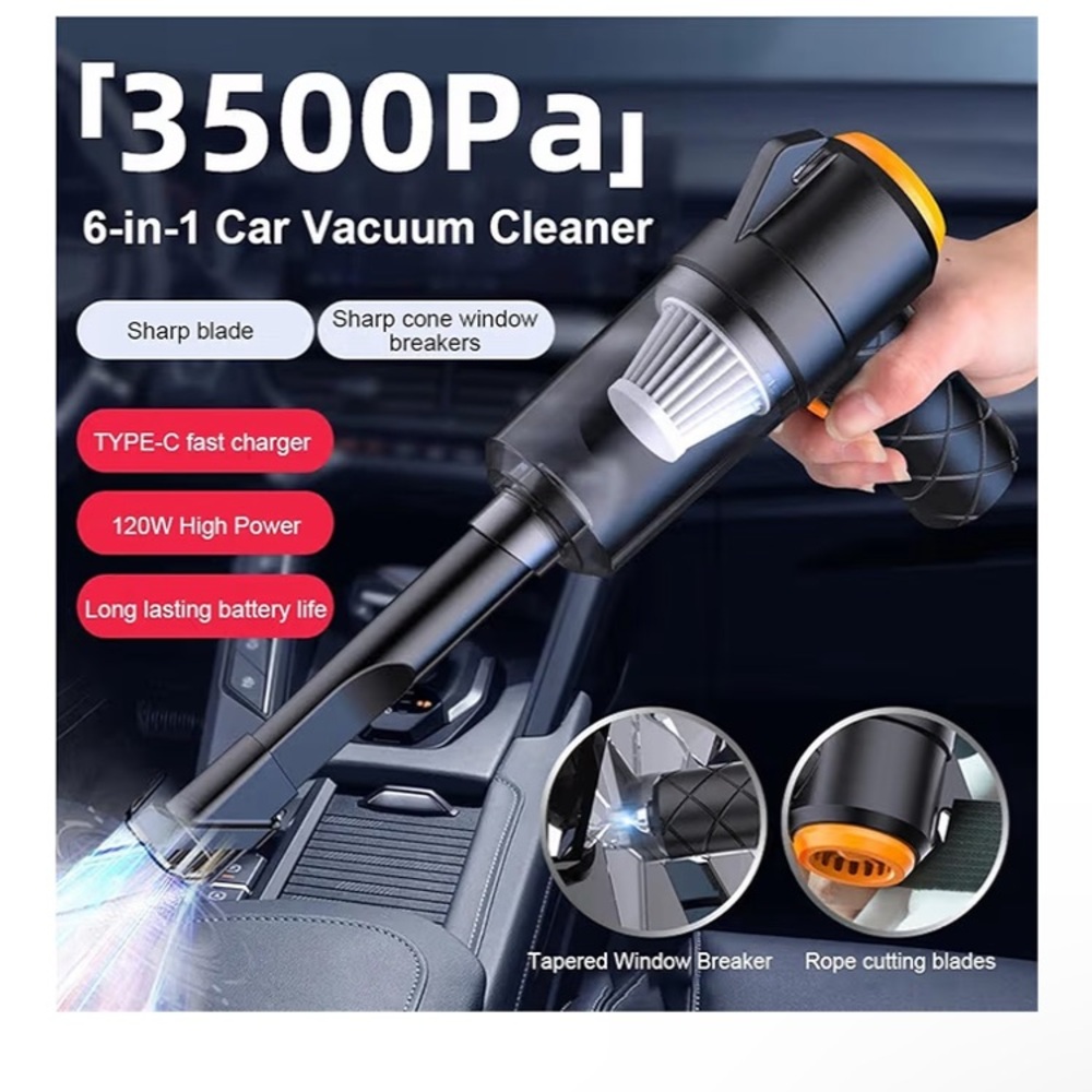6 in 1 Blowing Suction Car Cleaner 120W Electric Powerful Vacuum ER tools NEW - Picture 3 of 8
